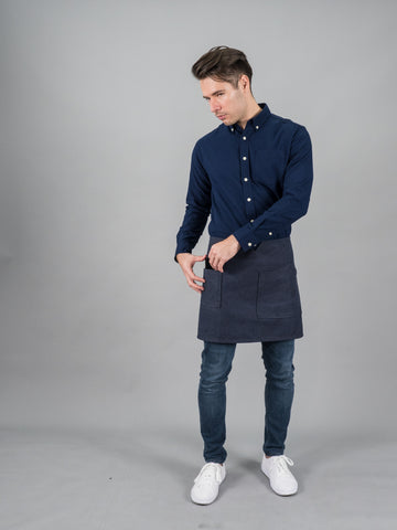 12C Short Apron ผ้ากันเปื้อนตัวสั้น (Charcoal Blue , น้ำเงินเข้ม)